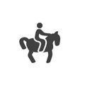 Horse riding sport vector icon Royalty Free Stock Photo