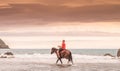 Horse riding in the surf Views around Costa Rica Royalty Free Stock Photo