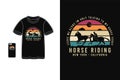 Horse riding t shirt merchandise silhouette retro style Royalty Free Stock Photo