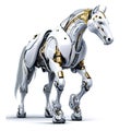 Horse robot, robotic animal isolated over white background. Created with generative Ai