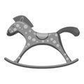 Horse rocking icon, gray monochrome style