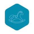 Horse rocking icon, outline style