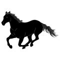 The horse is running. black silhouette vector Royalty Free Stock Photo