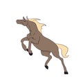 Horse running, color, vector