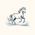 Elegant Calligraphic Illustration Of A Running Horse Royalty Free Stock Photo