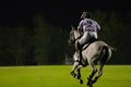 Horse running in a night polo match. Royalty Free Stock Photo