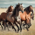 Horse running pony horse, wild horse Stallion