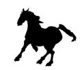Horse running, silhouette, vector Royalty Free Stock Photo