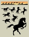 Horse Running Silhouettes 1