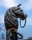 Horse's head hitching post Royalty Free Stock Photo