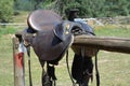 Horse saddle ready to be taken