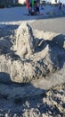 Horse sand sculpture on beach