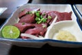Horse Sashimi, Raw Horse Meat Royalty Free Stock Photo