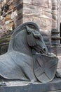 Horse sculpture at building entrance of Scottish National War Memorial inside Edinburgh Castle, Scotland, UK Royalty Free Stock Photo