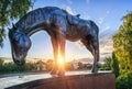 Horse sculpture of the monument to Batyushkov in the Kremlin in the city of Vologda