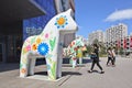 Horse sculptures at Livat Shopping Mall, Beijing, China