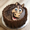 Disney-inspired Horse Face Cake With Playful Expressions