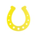 Horse shoe gold icon on background for graphic and web design. Simple vector sign. Internet concept symbol for website