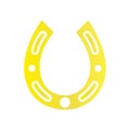 Horse shoe gold icon on background for graphic and web design. Simple vector sign. Internet concept symbol for website