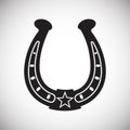 Horse shoe icon on background for graphic and web design. Simple vector sign. Internet concept symbol for website button