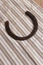 Horse shoe on table good luck symbol. West talisman.