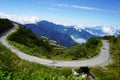 Horse Shoe Type Zig Zag Road in Silk Route Sikkim Royalty Free Stock Photo