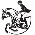 Horse show jumping emblem Equestrian sport