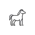 Horse side view line icon