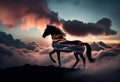 Horse silhouette in the clouds. AI Generated Royalty Free Stock Photo