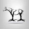 Horse silhouette in the form of trees Royalty Free Stock Photo