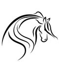 Horse silhouette logo Royalty Free Stock Photo