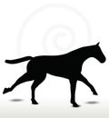 Horse silhouette in running position Royalty Free Stock Photo