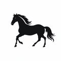 Black Horse Silhouette On White Background - Clean Design Royalty Free Stock Photo