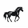 Black Horse Silhouette: Clean Design With Strong Color Contrasts Royalty Free Stock Photo