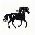 Bold Graphic Illustration Of Black Horse Silhouette On White Background Royalty Free Stock Photo