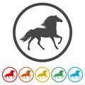 Horse silhouette - Vector - Illustration, 6 Colors Included Royalty Free Stock Photo