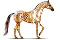 Horse skeleton with muscles illustration