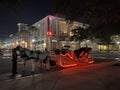 Horse sleigh ride at Celebration Florida night photo