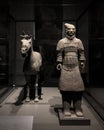 Horse and soldier figures from Qin Shi Huang tomb mausoleum Terracotta Army museum in Xian, China Royalty Free Stock Photo