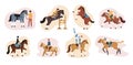 Horse Sport Flat Set Royalty Free Stock Photo