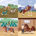 Horse Sport 2x2 Set Royalty Free Stock Photo