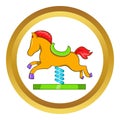 Horse spring see saw vector icon