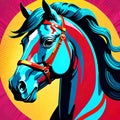 Horse stallion halter portrait pop art