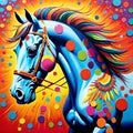 Horse stallion mane abstract paint artist design