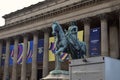 Horse statue in front of St George's Hall Liverpool Royalty Free Stock Photo