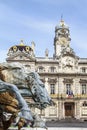 Horse statue before the Lyon City Hall Royalty Free Stock Photo