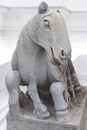 Horse statue,They stay at Wat Arun Rajwararam. Royalty Free Stock Photo
