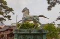 Horse statue in Tatsuki Shinto Shrine of Okazaki Castle, Japan Royalty Free Stock Photo