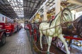 Horse statues and firetrucks Royalty Free Stock Photo