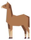 Horse symbol. Farm animal in polygonal style